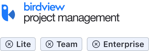 unavailable in Birdview PM Lite, Team, Enterprise